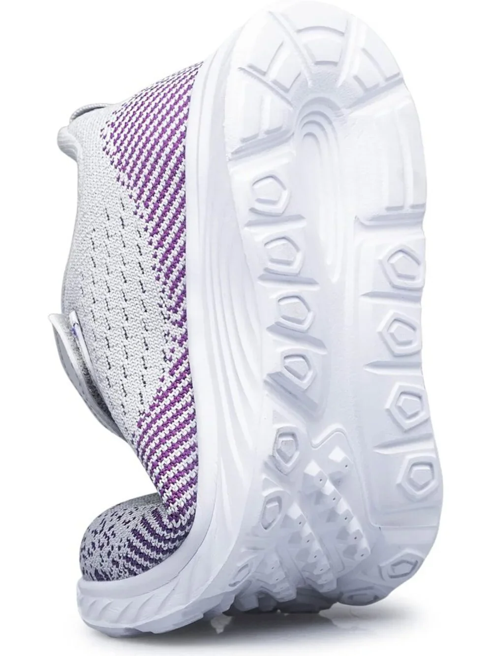 Kids Grey Purple Mesh Shoes Toddler Boys Girls Running Sports Strap Sneakers